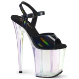Schwarz 20 cm FLAMINGO-809HT Hologramm plateau high heels