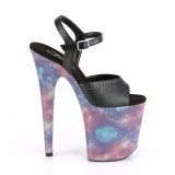 Schwarz 20 cm FLAMINGO-809REFL plateauschuhe high heels