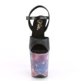 Schwarz 20 cm FLAMINGO-809REFL plateauschuhe high heels