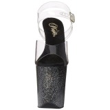 Schwarz 20 cm Pleaser FLAMINGO-808MG glitter high heels schuhe