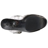 Schwarz 20 cm Pleaser FLAMINGO-808MG glitter high heels schuhe