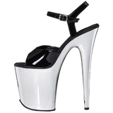 Schwarz 20 cm Pleaser FLAMINGO-809 Chrome Plateau High Heels