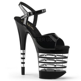 Schwarz 20 cm Pleaser FLAMINGO-809LN Plateau High Heels