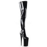 Schwarz 25 cm BEYOND-4000 overknee stiefel mit plateausohle