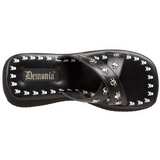 Schwarz 6,5 cm FLIP-05 Gothic Plateau Sandalen Damen