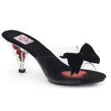 Schwarz 7,5 cm BELLE-301BOW Pinup mules schuhe mit schleife