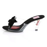 Schwarz 7,5 cm BELLE-301BOW Pinup mules schuhe mit schleife