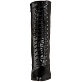 Schwarz 7 cm VICTORIAN-120 Damen Stiefeletten mit Schnürsenkel