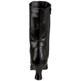 Schwarz 7 cm VICTORIAN-120 Damen Stiefeletten mit Schnürsenkel