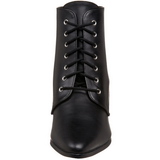 Schwarz 7 cm VICTORIAN-35 Damen Stiefeletten mit Schnürsenkel