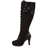 Schwarz 9,5 cm GLAM-240 Damenstiefel mit hohem Absatz