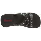 Schwarz 9 cm FUNN-19 Gothic Plateau Sandalen Damen