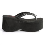 Schwarz 9 cm FUNN-33 Gothic Plateau Sandalen Damen