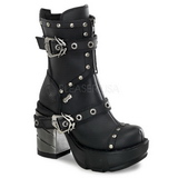 Schwarz 9 cm SINISTER-201 lolita stiefeletten gothic plateau stiefeletten