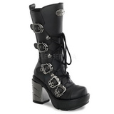 Schwarz 9 cm SINISTER-203 plateau damenstiefel mit schnalle