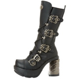 Schwarz 9 cm SINISTER-203 plateau damenstiefel mit schnalle
