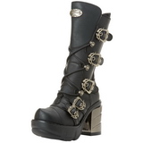 Schwarz 9 cm SINISTER-203 plateau damenstiefel mit schnalle