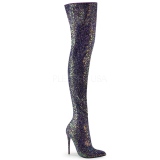 Schwarz Glitter 13 cm COURTLY-3015 Pleaser Overknee Stiefel