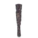 Schwarz Glitter 13 cm COURTLY-3015 Pleaser Overknee Stiefel