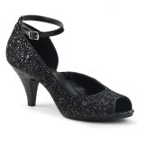 Schwarz Glitter 7,5 cm BELLE-381G pumps für männer
