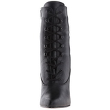 Schwarz Kunstleder 10,5 cm VANITY-1020 Flache Damen Stiefeletten