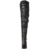 Schwarz Kunstleder 10 cm CLASSIQUE-3011 Overknees Damenstiefel