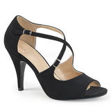 Schwarz Kunstleder 10 cm DREAM-412 grosse grössen sandaletten damen