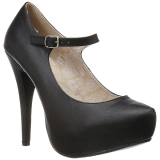 Schwarz Kunstleder 13,5 cm CHLOE-02 grosse grössen pumps schuhe