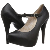 Schwarz Kunstleder 13,5 cm CHLOE-02 grosse grössen pumps schuhe