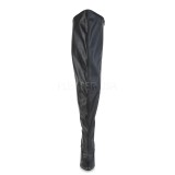 Schwarz Kunstleder 13 cm SEDUCE-3000WC breite waden overknee stiefel mit stretch weitschaft