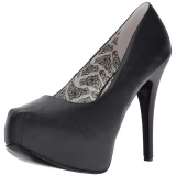 Schwarz Kunstleder 14,5 cm Burlesque TEEZE-06W herren pumps für breite füsse