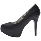 Schwarz Kunstleder 14,5 cm Burlesque TEEZE-06W herren pumps für breite füsse