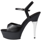 Schwarz Kunstleder 15 cm CAPTIVA-609 Plateau High Heels