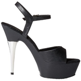 Schwarz Kunstleder 15 cm CAPTIVA-609 Plateau High Heels