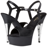 Schwarz Kunstleder 15 cm CAPTIVA-609 Plateau High Heels