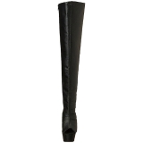 Schwarz Kunstleder 15 cm DELIGHT-3019 overknee stiefel mit plateausohle