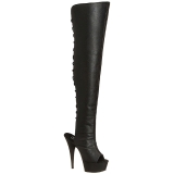 Schwarz Kunstleder 15 cm DELIGHT-3019 overknee stiefel mit plateausohle