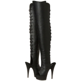 Schwarz Kunstleder 15 cm DELIGHT-3019 overknee stiefel mit plateausohle