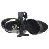 Schwarz Kunstleder 15 cm DELIGHT-600-14 pleaser sandaletten mit plateau