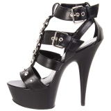 Schwarz Kunstleder 15 cm DELIGHT-658 pleaser schuhe high heels