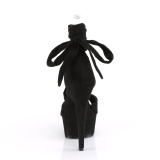 Schwarz Kunstleder 15 cm DELIGHT-679 high heels mit knöchelschnürung
