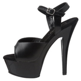 Schwarz Kunstleder 15 cm Pleaser KISS-209 Plateau High Heels