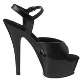 Schwarz Kunstleder 15 cm Pleaser KISS-209 Plateau High Heels