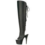 Schwarz Kunstleder 18 cm ADORE-3019 Overknee stiefel mit plateau