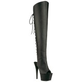 Schwarz Kunstleder 18 cm ADORE-3019 Overknee stiefel mit plateau