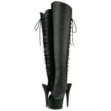 Schwarz Kunstleder 18 cm ADORE-3019 Overknee stiefel mit plateau