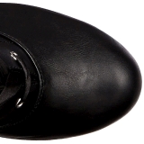 Schwarz Kunstleder 18 cm ADORE-3028 Overknee stiefel mit plateau