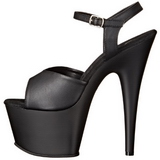 Schwarz Kunstleder 18 cm ADORE-709 Plateau High Heel Schuhe