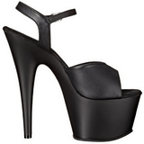 Schwarz Kunstleder 18 cm ADORE-709 Plateau High Heel Schuhe