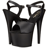 Schwarz Kunstleder 18 cm ADORE-709 Plateau High Heel Schuhe